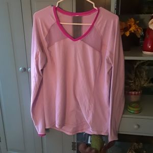 Long-sleeve pink Lululemon track top
